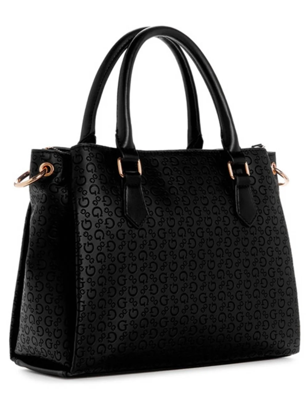 GUESS Black Logo Satchel Handbag
